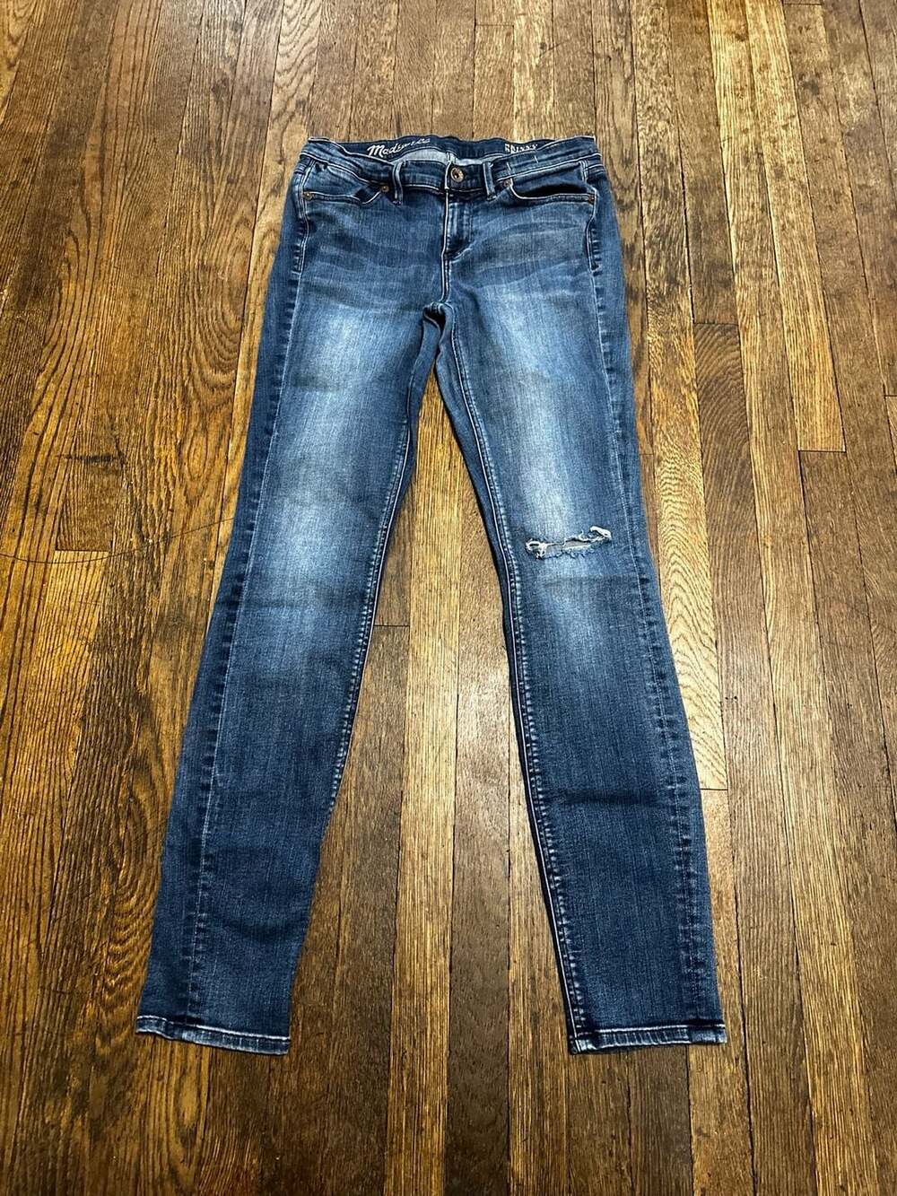 Madewell Women's Skinny Jeans in Distressed Medium Blue
